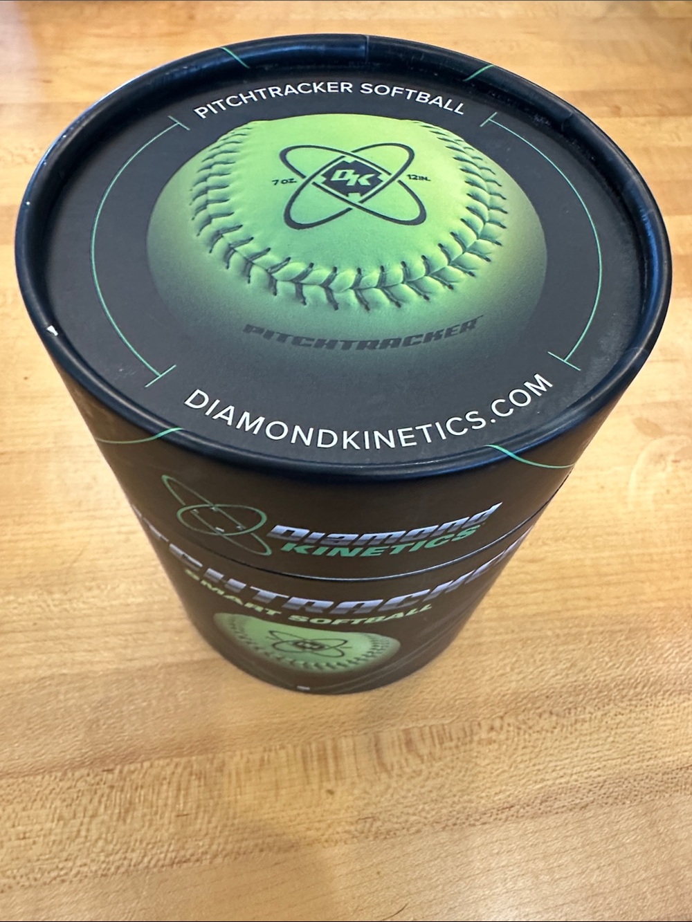 Diamond Kinetics PitchTracker Softball in Neon Green